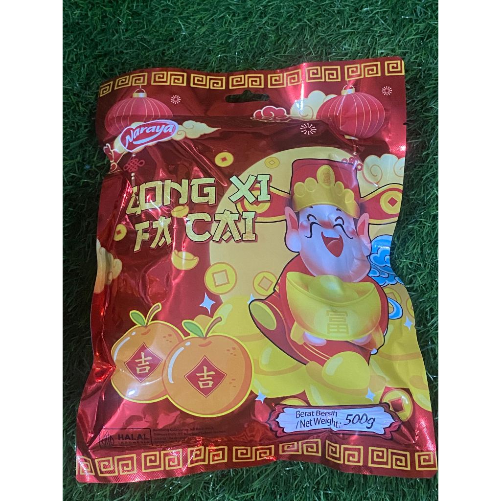 Naraya Orange Candy Permen Jelly Jeruk Imlek Hoki 500gr 200gr Halal - Permen Lunak Soft Candy Permen