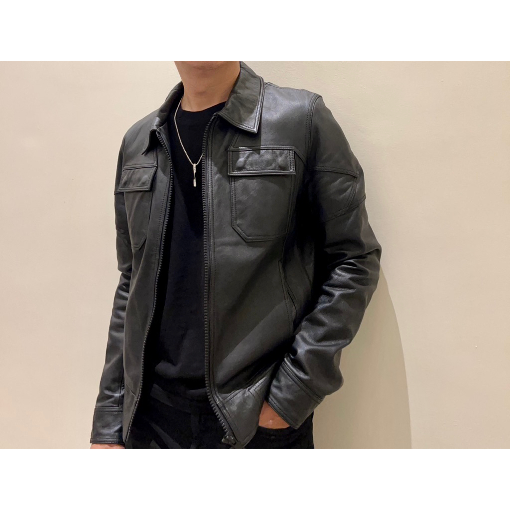 Leather Jacket Jaket Kulit Asli Casual Trucker