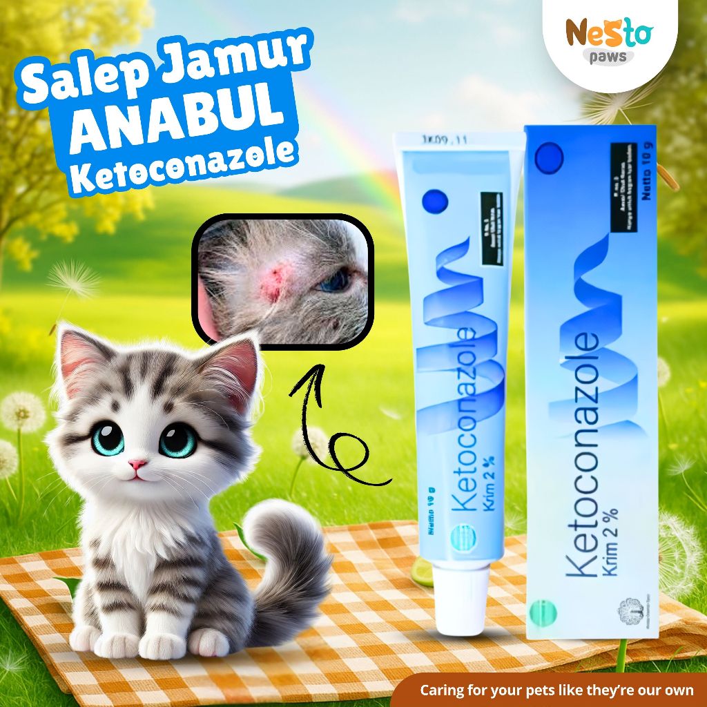 Salep Jamur Kucing Ketoconazole 10gr Obat Gatal Ampuh Original Nestopaws