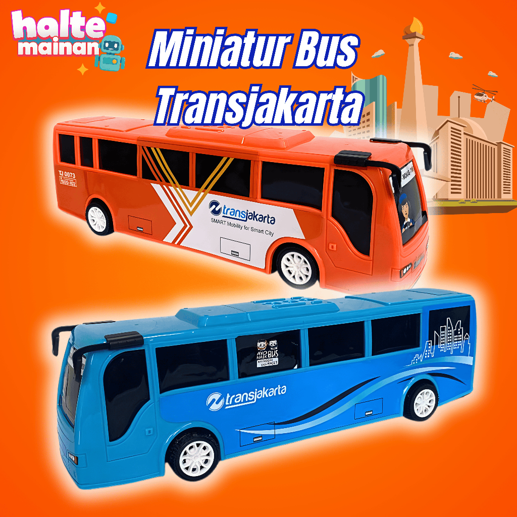 Mainan Bus Transjakarta | Mainan Anak Mobil Bus RKC Miniatur Busway Transjakarta