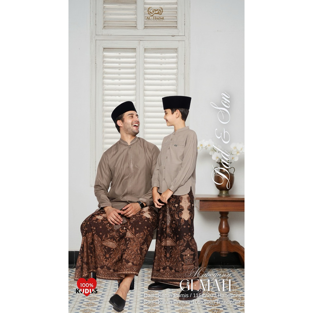 Sarung alhazmi K Motif GEMATI / Sarung Couple Anak dan Dewasa / Sarung Batik / katun / Menara kudus 