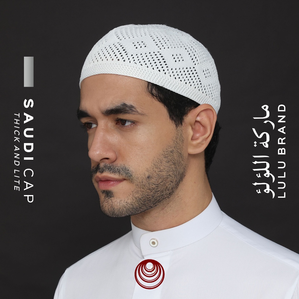 Peci Kopiah Rajut Saudi Import Original Tebal Kualitas Premium Lulu Brand Star Series Ori