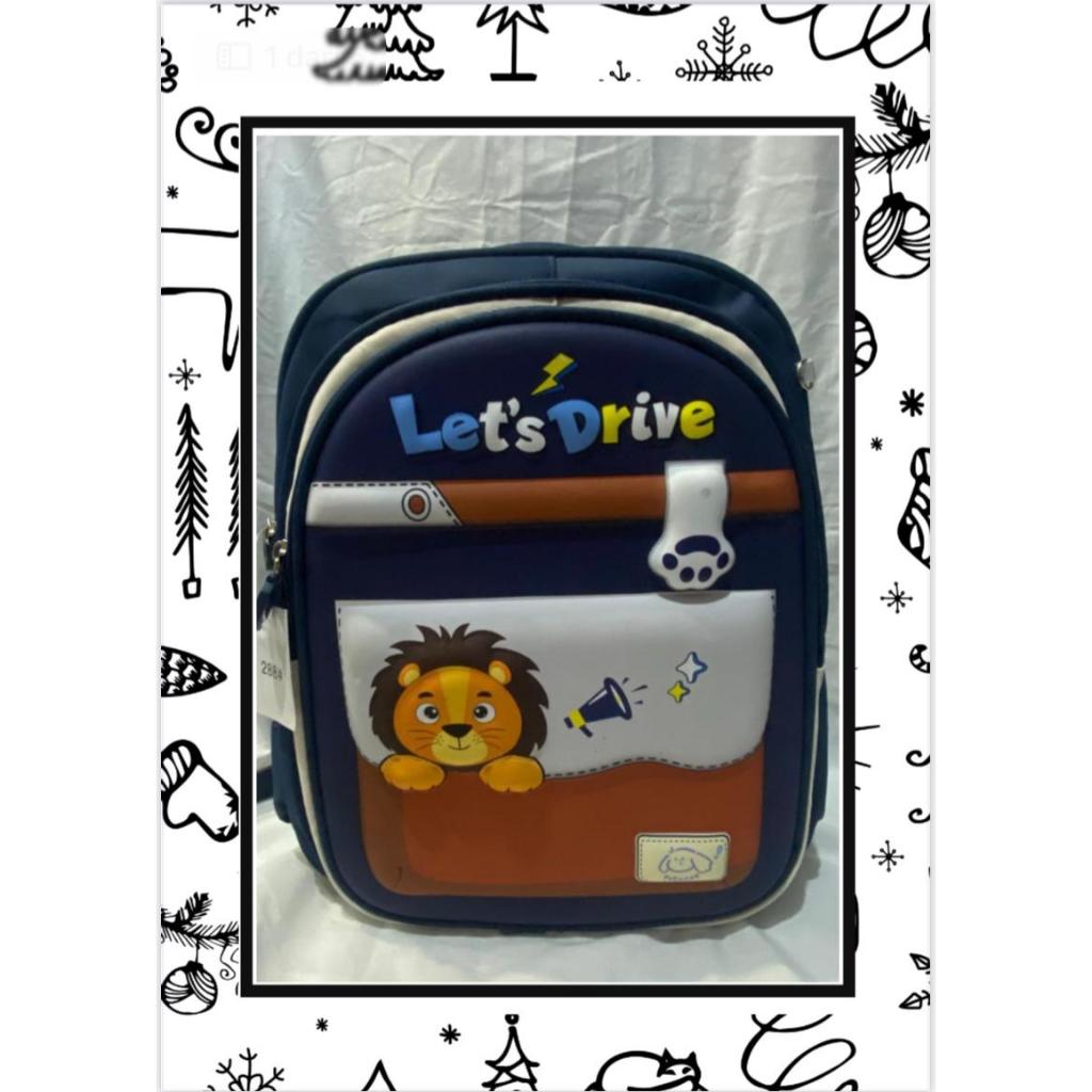 TAS ANAK IMPORT KUALITAS BAGUS GAMBAR SINGA UNTUK ANAK TK DAN SD