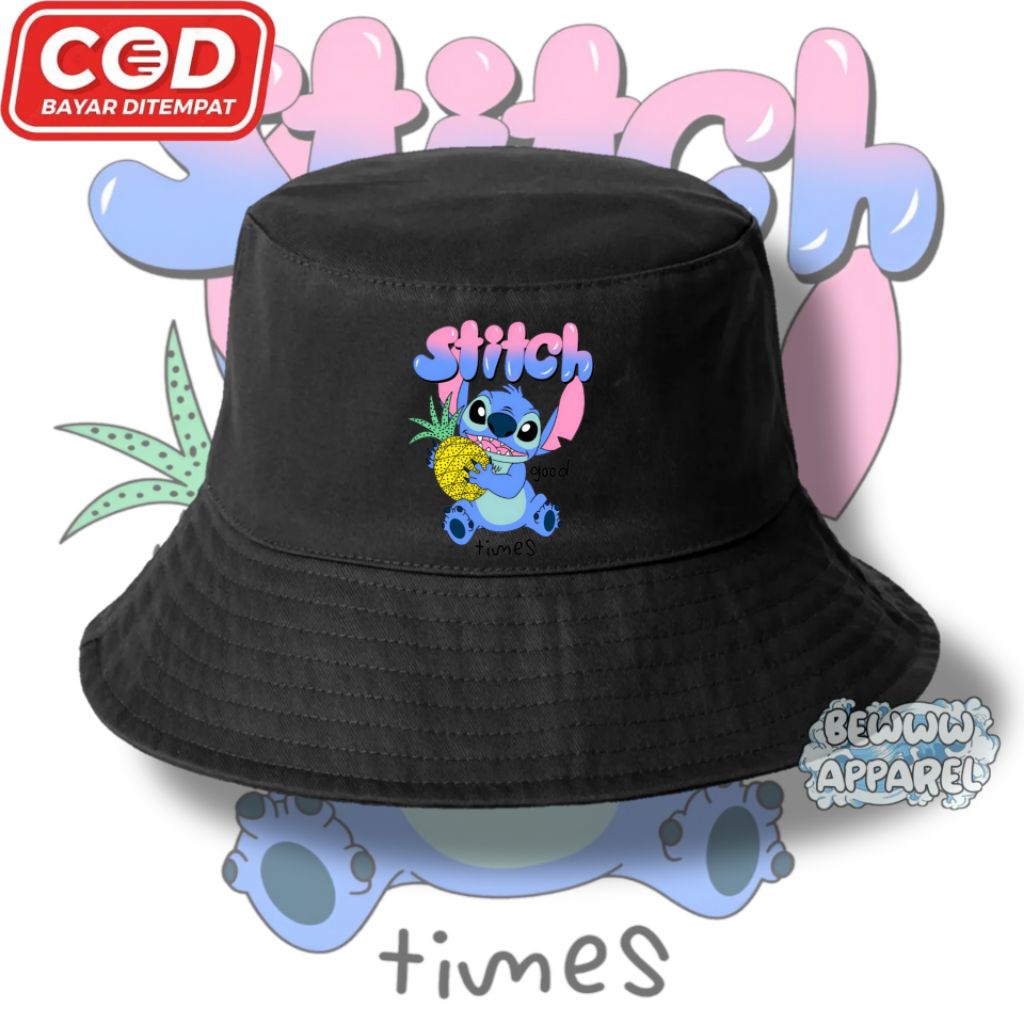 Topi Bucket Anak Stitch / Topi Anak Stitch