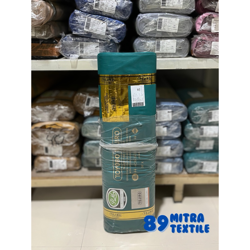 KAIN TOYOBO TOJIRO PREMIUM HIJAU BOTOL MUDA 1 ROLLAN/GULUNGAN ISI 40 YARD