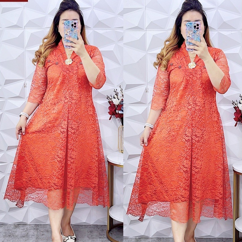 IQ DRESS BRUKAT PREMIUM KARTINI BABYDOL LEHER V RESLETING BELAKANG TANGAN LURUS