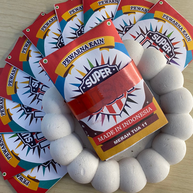 Wantex SUPER USA Warna MERAH TUA PEKAT Permanen Pewarna DARK RED Tekstil Kain Jeans Hoodie Jaket Kao