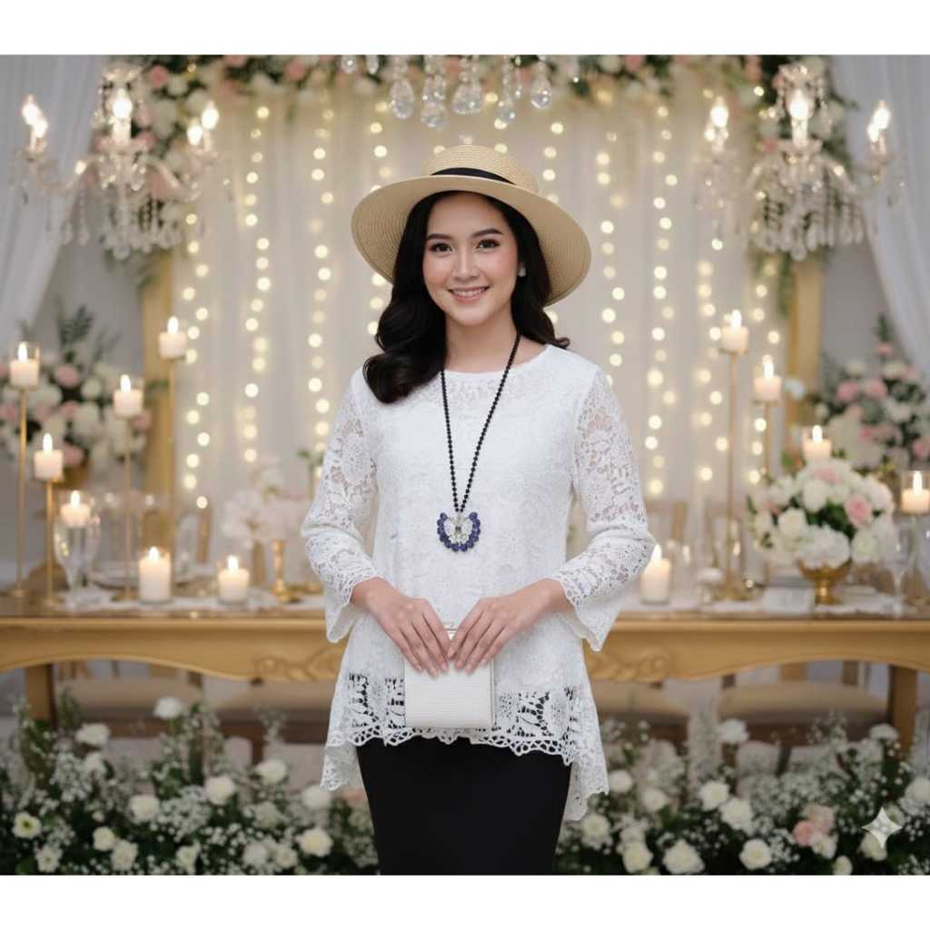 BERKATFASHION - atasan wanita brukat premium terbaru / blouse brokat kekinian jumbo / blus ibu ibu p