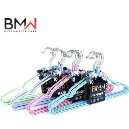 GANTUNGAN BAJU HANGER STENLIS WARNA BMW TEBAL ISI 10PCS