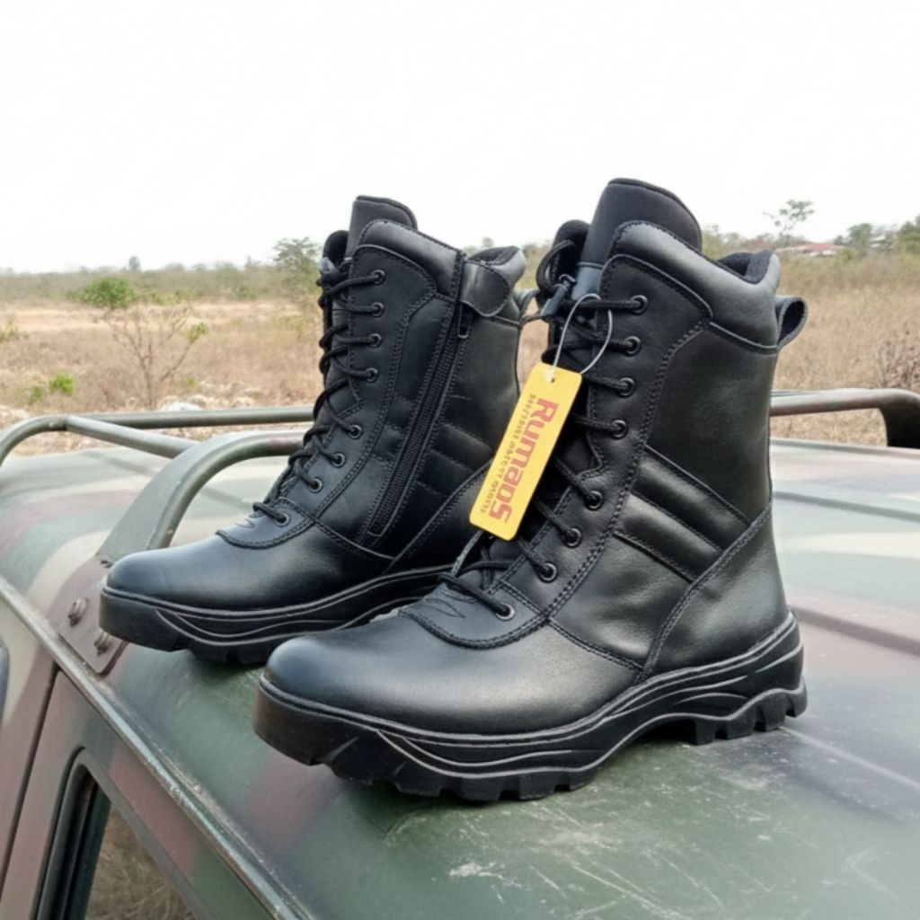 sepatu PDL militer/Sepatu  ARMY boots TNI POLRI model jatah lama KULIT SAPI ASLI