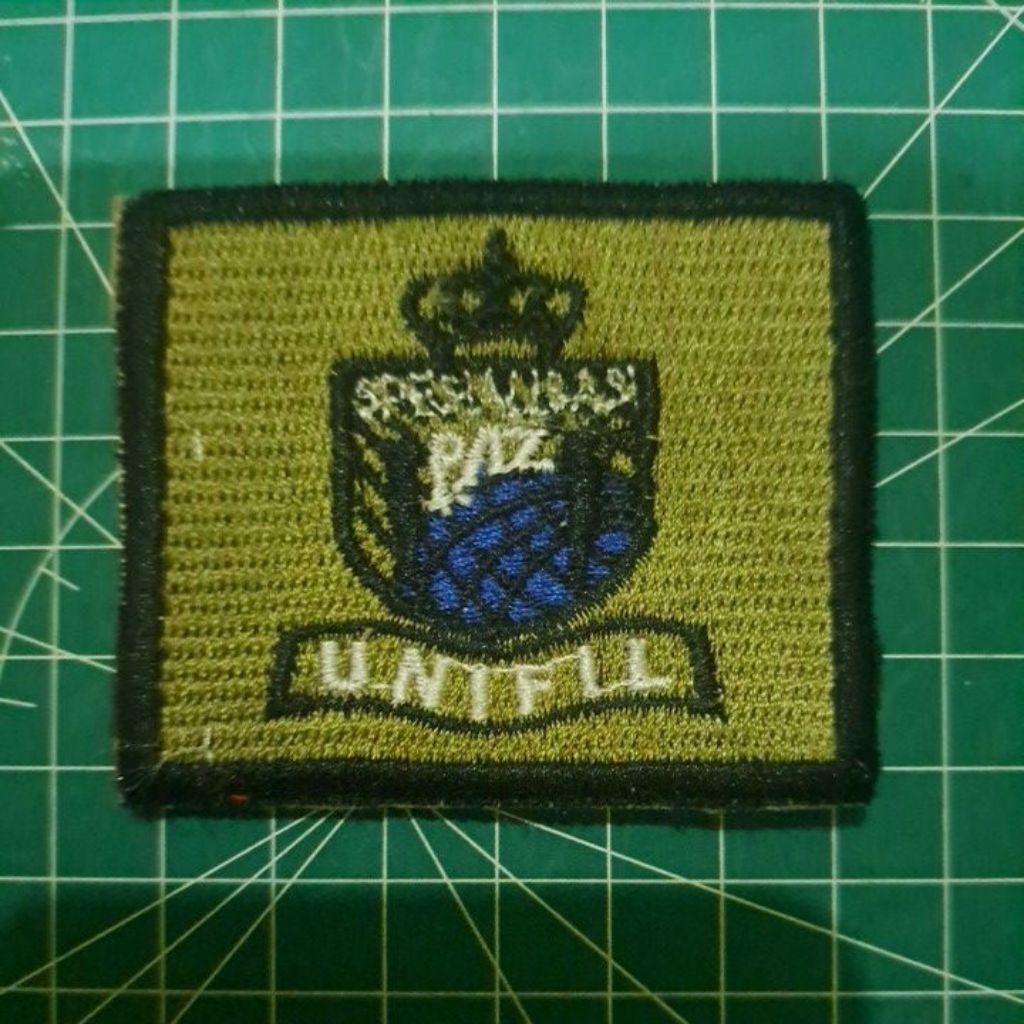 Bordir atribut matra darat wing brevet PAZ UNIFIL pakai perkeras