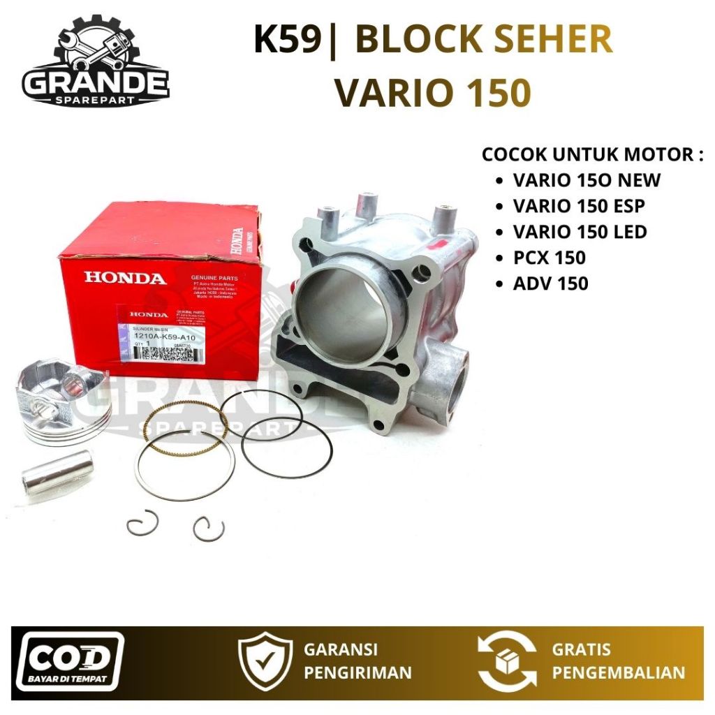 K59 BLOK SEHER VARIO 150 ESP / BLOCK SEHER VARIO 150 LED / PISTON VARIO 150 ESP MOTOR HONDA VARIO 15