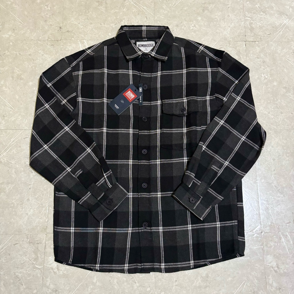 kemeja Flanel Bombboogie pria original 24892B5GB