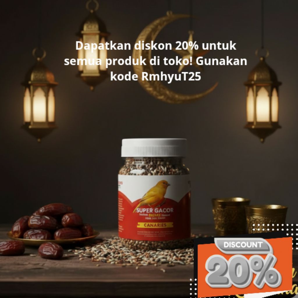 Pakan Kenari Macet Bunyi Super Gacor Pakan Sehat Kemasan Toples Premium 200gr