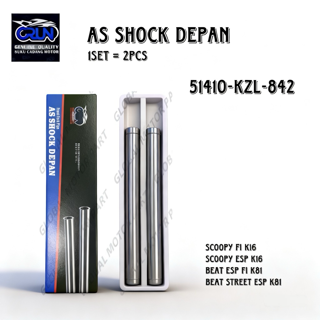 CRUN As Shock / As Shockbreaker Depan Honda K81 Scoopy ESP FI K16 Beat Street ESP /51410-KZL-842