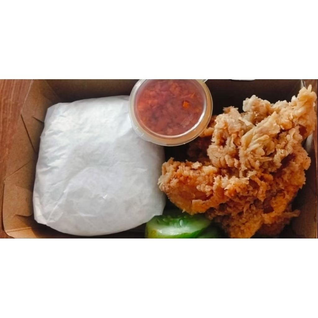 paket dada geprek  ( nasi + dada geprek  + sambal geprek  )
