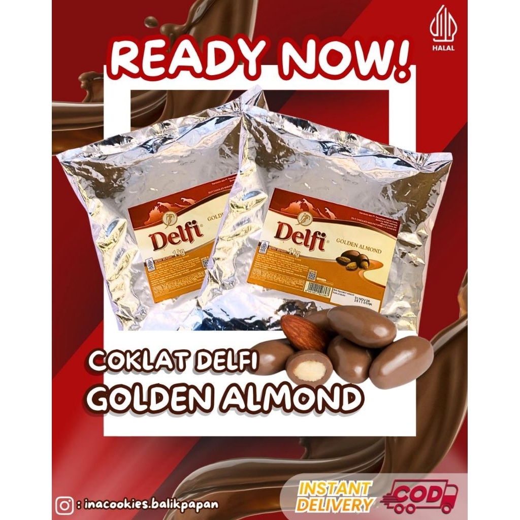 Coklat Delfi Kiloan 1Kg Dragees Almond Original Halal Snack Lebaran Grosir