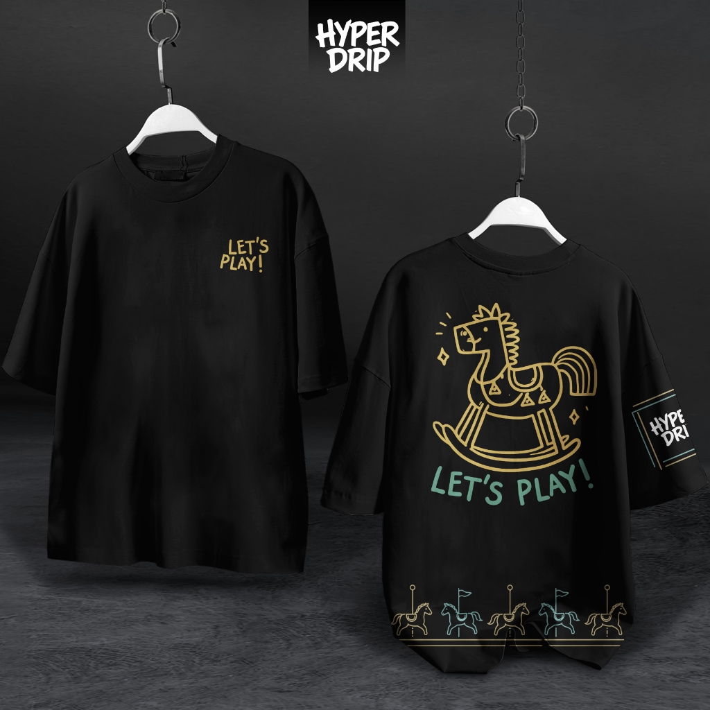 HYPERDRIP - OVERSIZE T-Shirt " PLAYTIME " | Kaos Oversize Unisex | Cotton Combed 20s Tebal | Baju Di