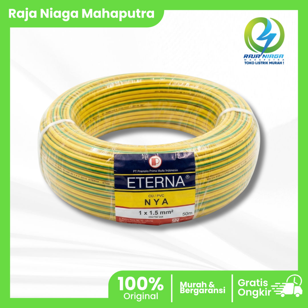 KABEL NYA 1.5 ETERNA KUNING 50 METER