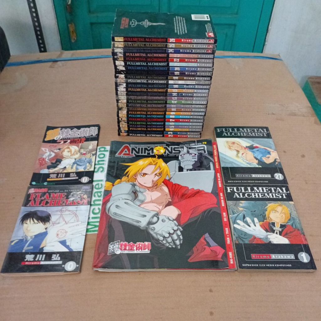 SET ( 30 Buku ) Komik & Majalah FullMetal Alchemist 0 , 1-27 Tamat Lengkap Bonus Poster Animonster F