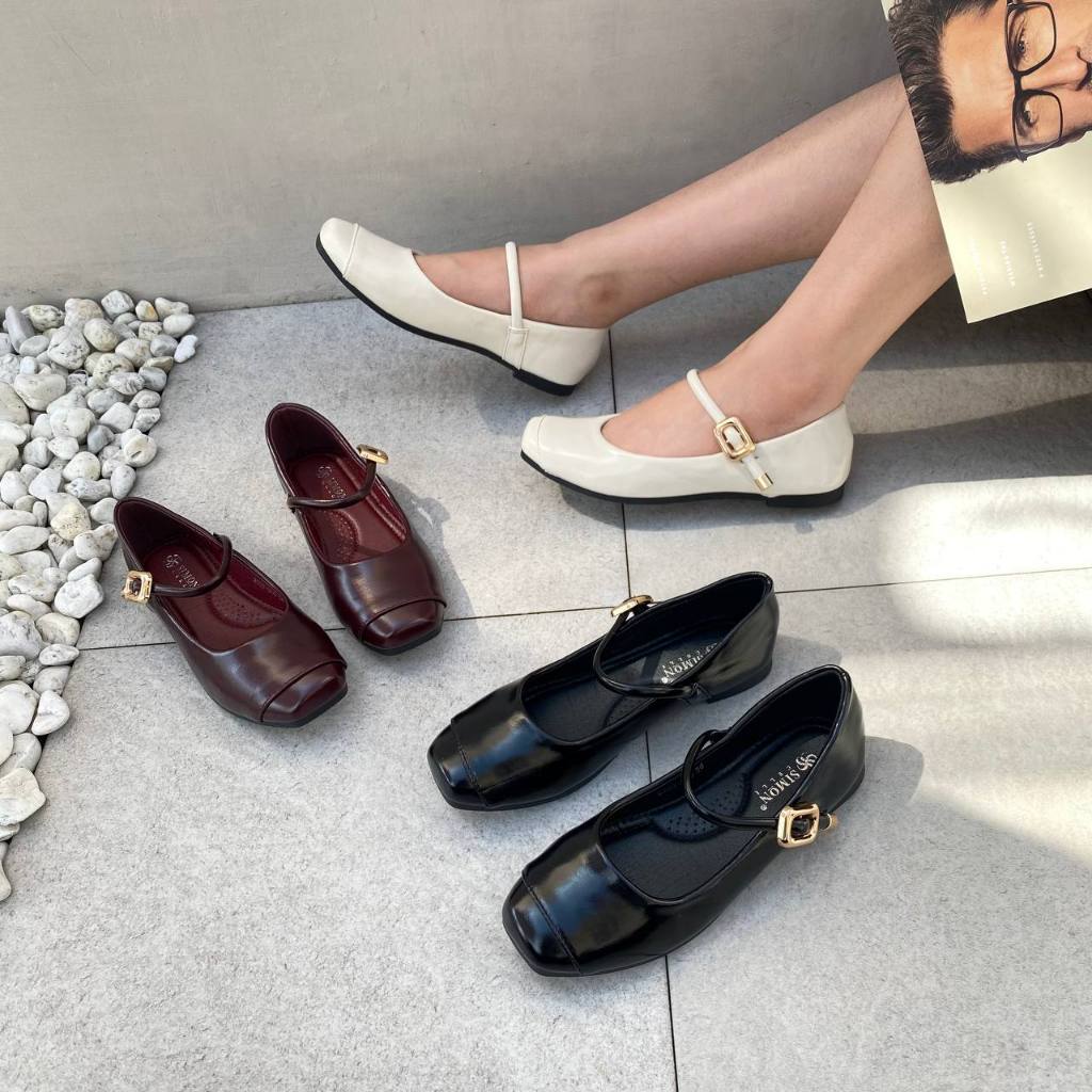 Simoncelli Sepatu Flat Wanita | Flatshoes Wanita | Sepatu Korea | Sepatu Wanita | Sepatu Hitam Kerja