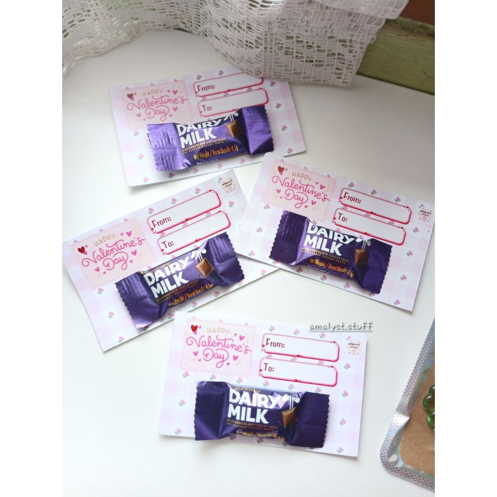 Valentine gift cokelat mini kartu valentine/hadiah valentine unik aesthetic/hadiah valentine cokelat