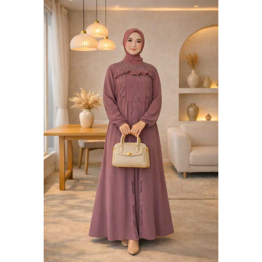 baru gamis bordir cantik Nakiya dress only aku karissa  Alesha murah best seller lebaran Lavina kond
