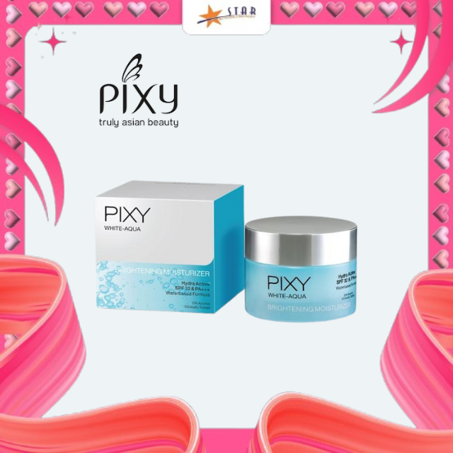 * STAR * Pixy White Aqua Brightening Moisturizer 18g | Pelembab Wajah / Pelembap / Gel / Krim Pagi