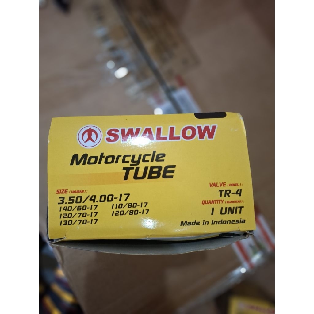 BAN DALAM RING 17 3.50/4.00-17 110/80-17 110/70-17 120/70-17 130/70-17 140/70-17 SWALLOW
