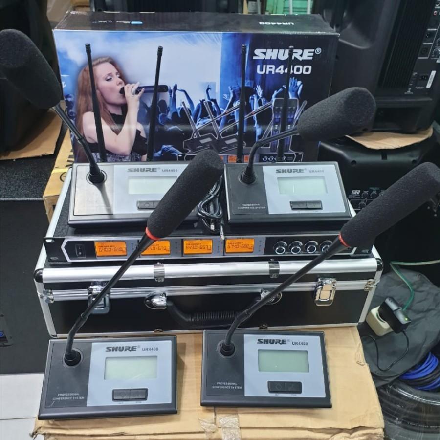 Mic Meja Podium Wireless UR4400 UR 4400 4 Mic Meja Conference Mic Podium Ur4400 isi 4 Mic Podium