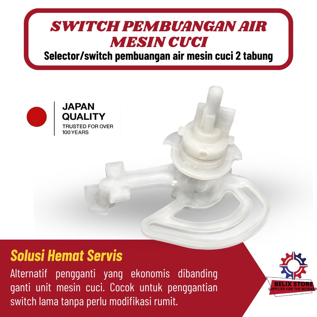 Selector Switch Pembuangan Air Mesin Cuci 2 Tabung Pengganti Drain Valve