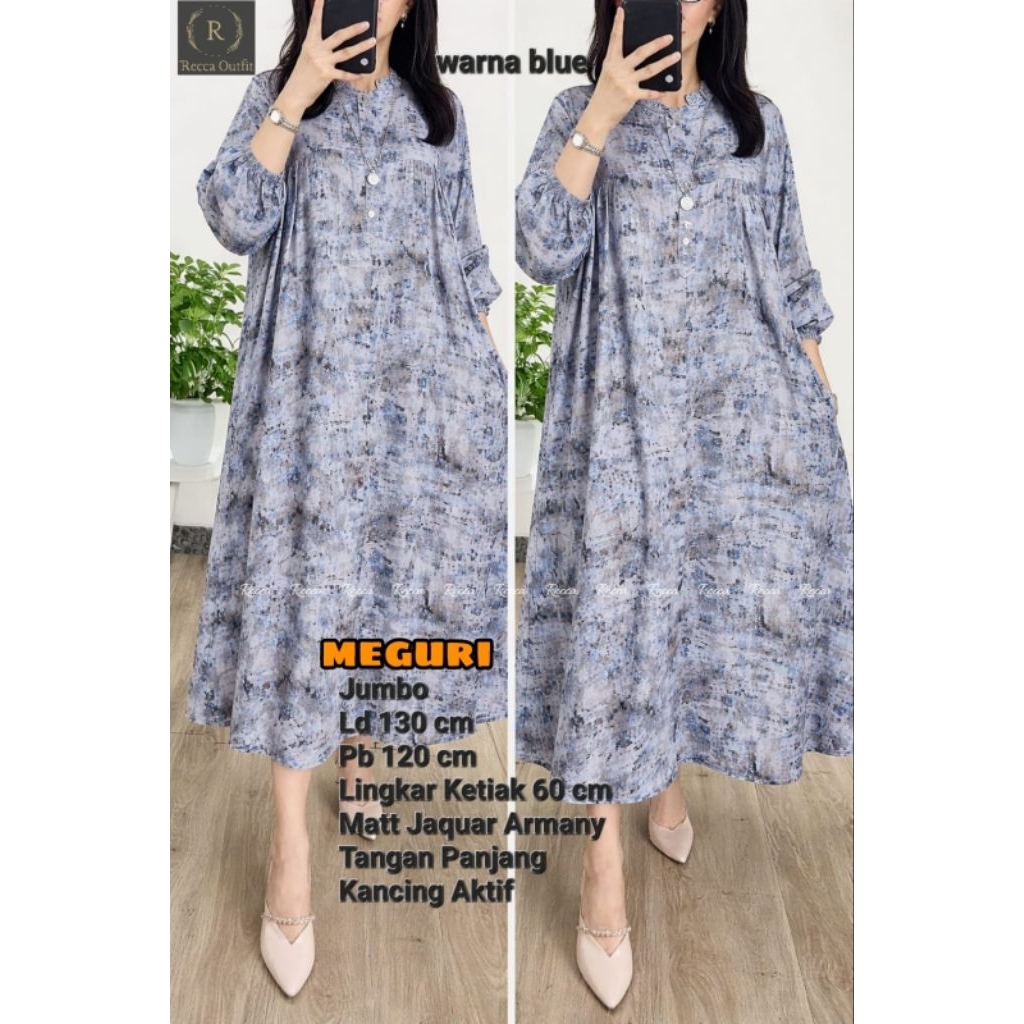 BAJU LONG TUNIK WANITA JUMBO/MEGUMI/LONG TUNIK WANITA JAGUAR AMANI JUMBO LD 130 CM FIT XXXL