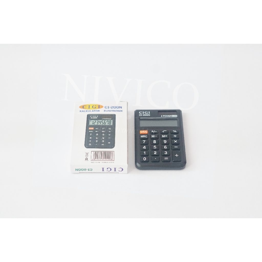 CIGI Kalkulator Elektronik Portable Pocket CI200N BIG DISPLAY 2 POWER WAYS 8 DIGIT dengan Fitur MRC dan M-