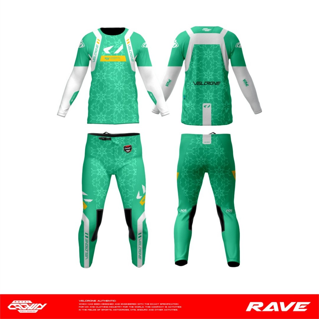 BAJU TRAIL ADVENTURE RAVE SERIES TYPE ROYAL CROWN/JERSEY SET VELCRONE CUSTOM