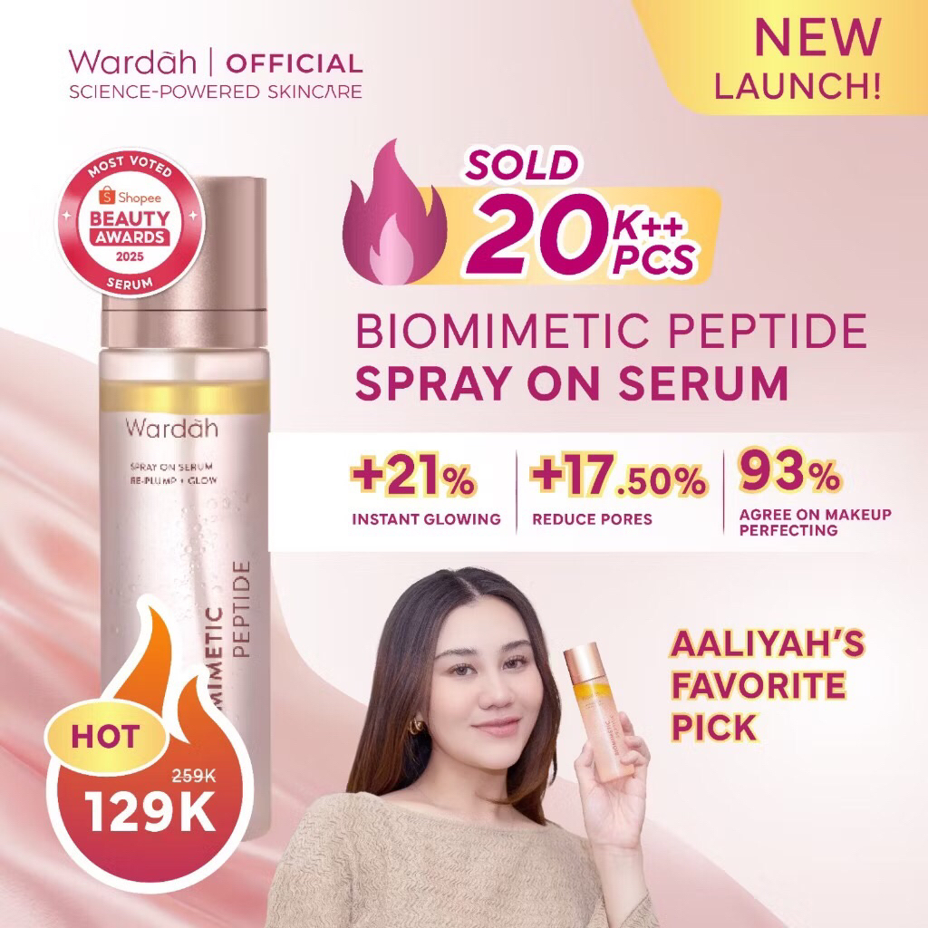 WARDAH Serum Spray - Instant Glowing First Spray Serum - Spray On Serum 105 ml - Kulit lebih glowing