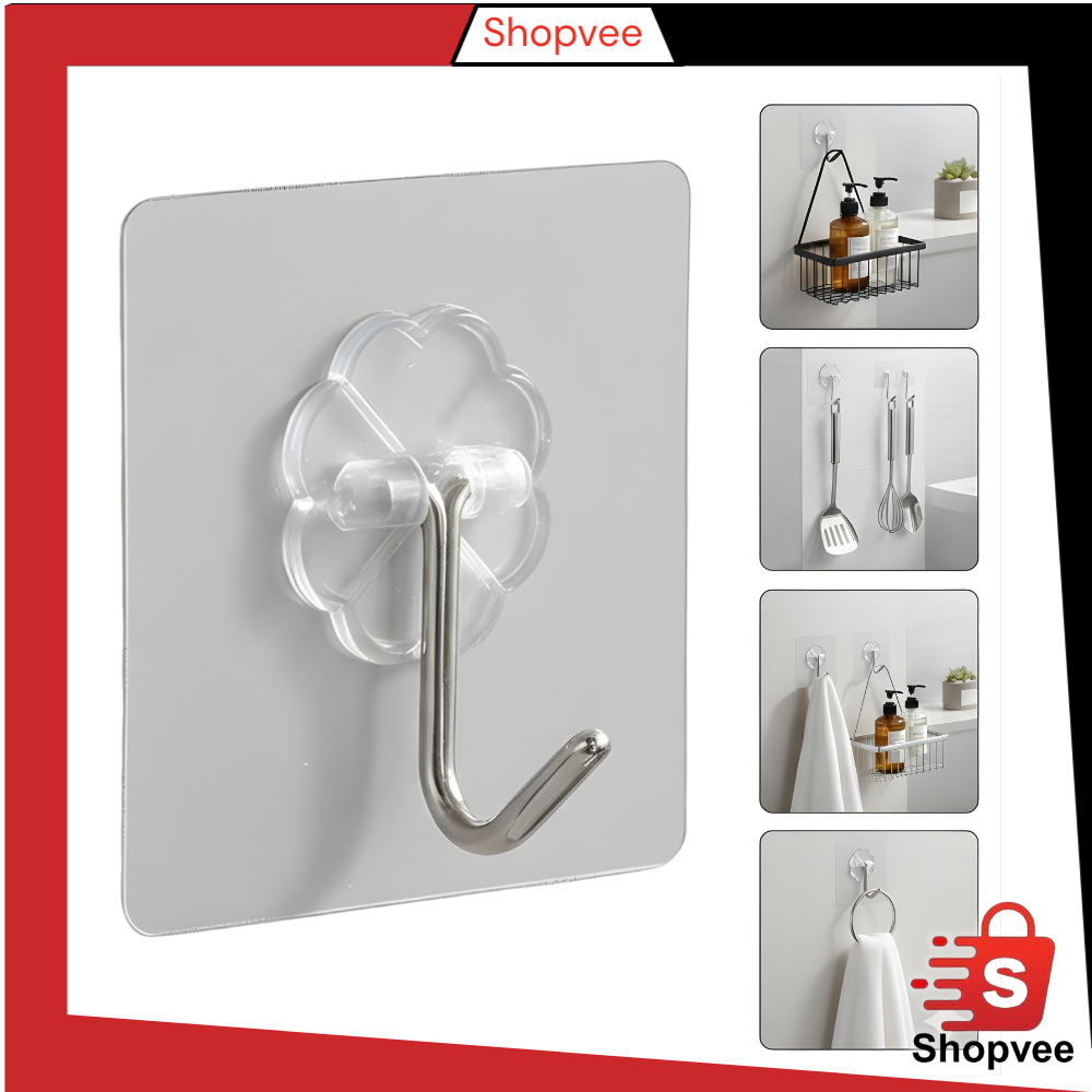 Shopvee HL0058 Gantungan Hook Tempel Steaker Transparan Magic Cantolan Baju Y4180
