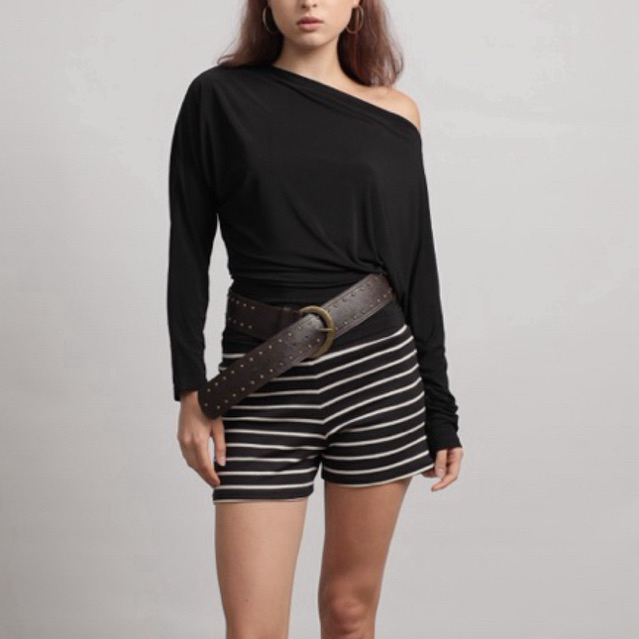 BEUBIE - Celine Stripe Pants - Knit premium - Short Pants