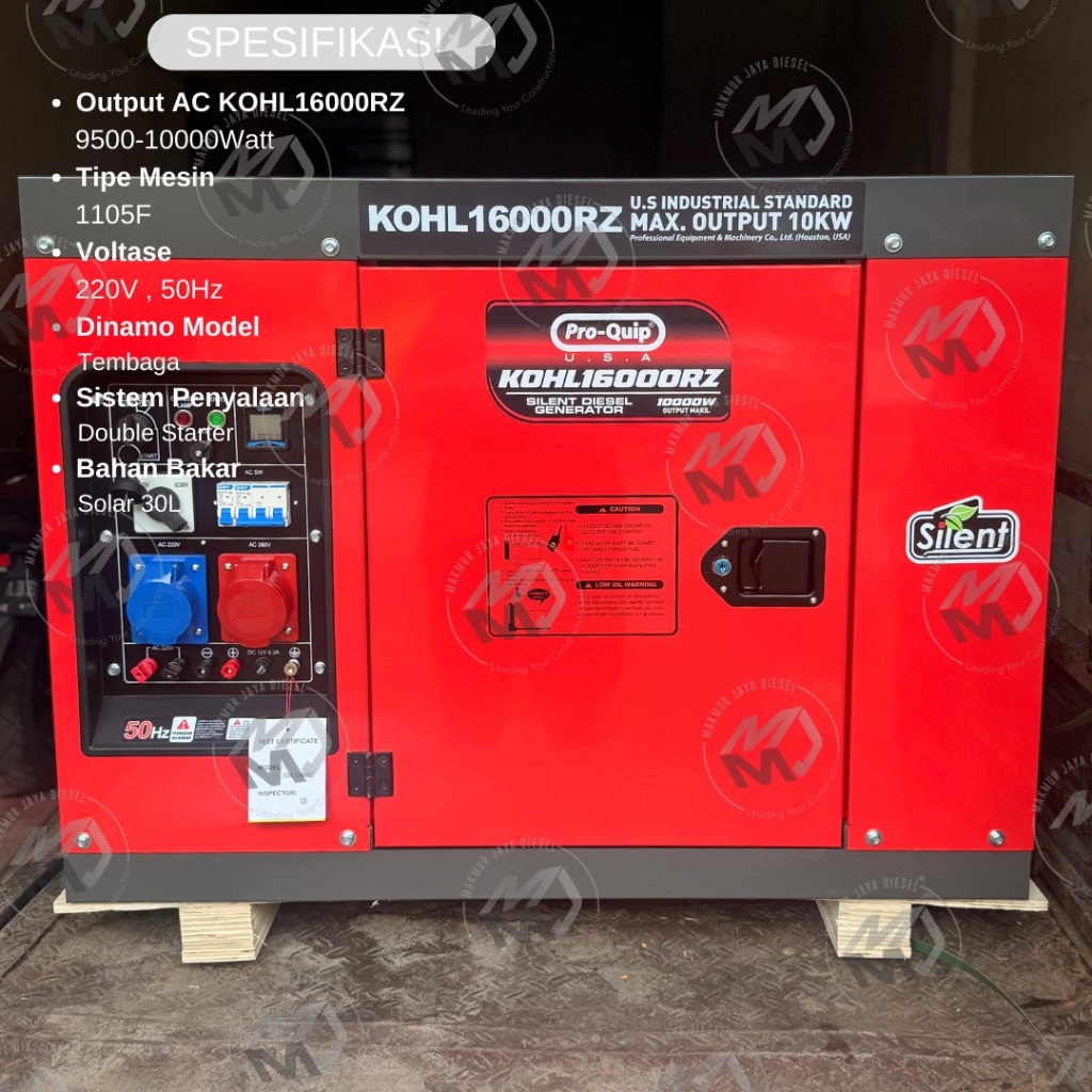 Genset Silent Pro-Quip USA KOHL16000 / KOHL16000RZ - 10000Watt