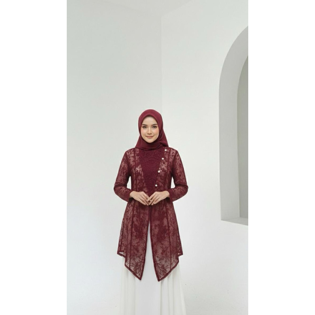 Outher tunik broklat janggan/atasan wanita