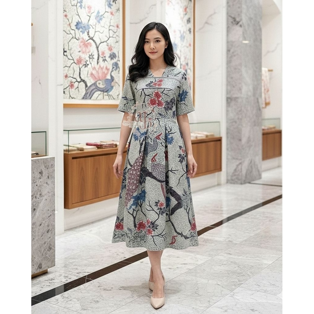 Hanbok dress BATIK sakura&peacock | by atelier.yoon