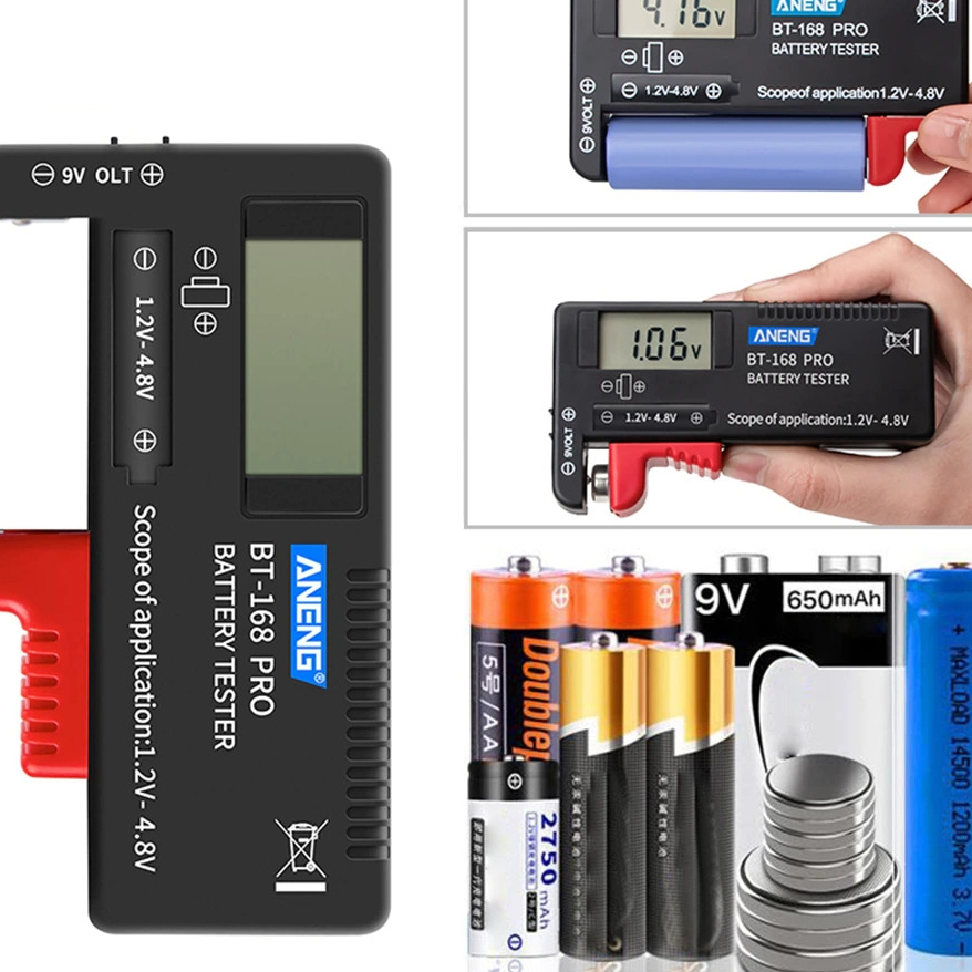 Tester Baterai Voltage Checker 18650 AA AAA