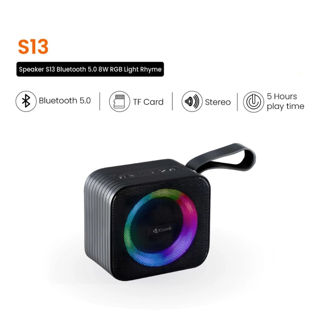 Speaker S13 Kisonli Bluetooth 5.0 8W RGB Light Rhyme - Grosir JKT