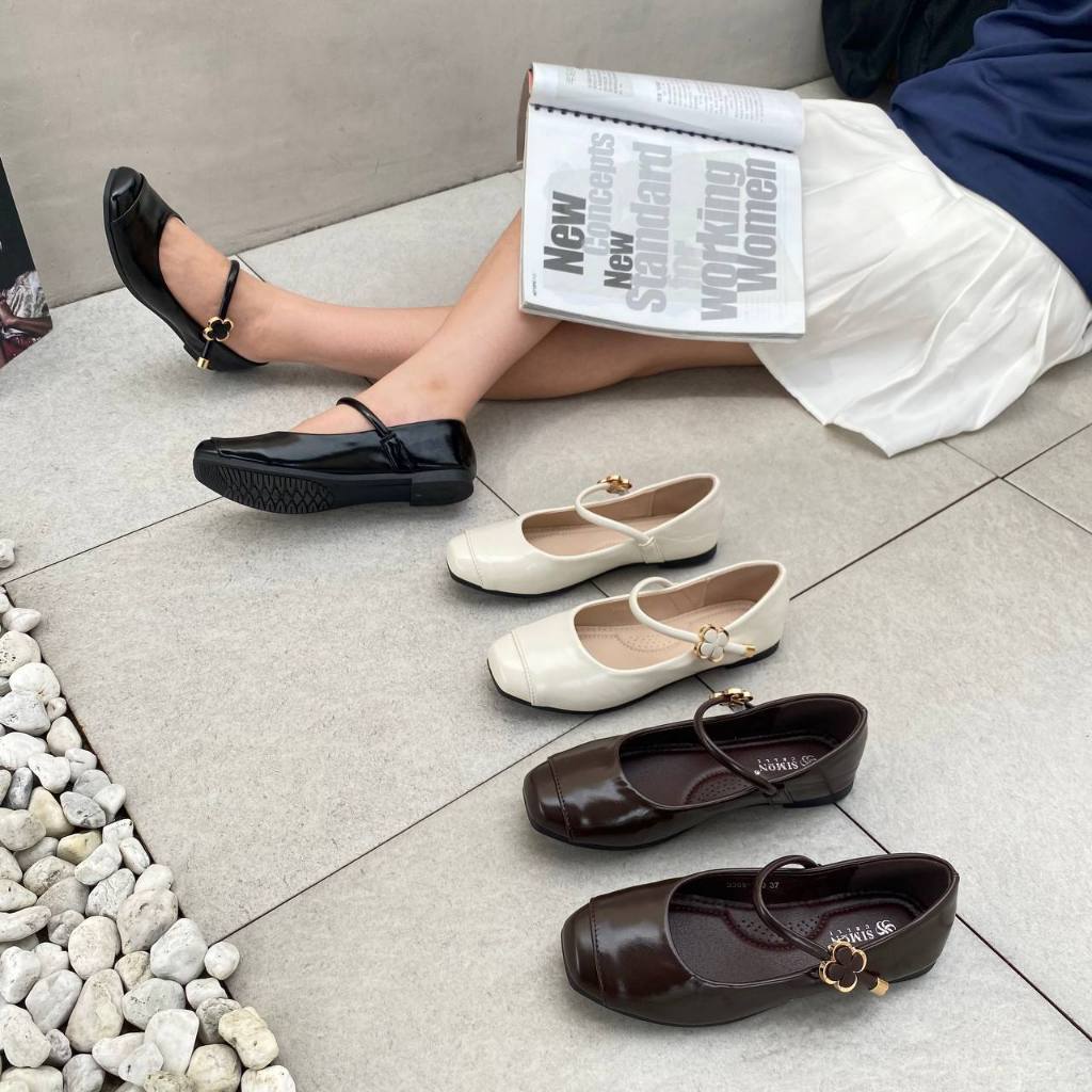 Simoncelli Sepatu Flat Wanita | Flatshoes Wanita | Sepatu Korea | Sepatu Wanita | Sepatu Hitam Kerja