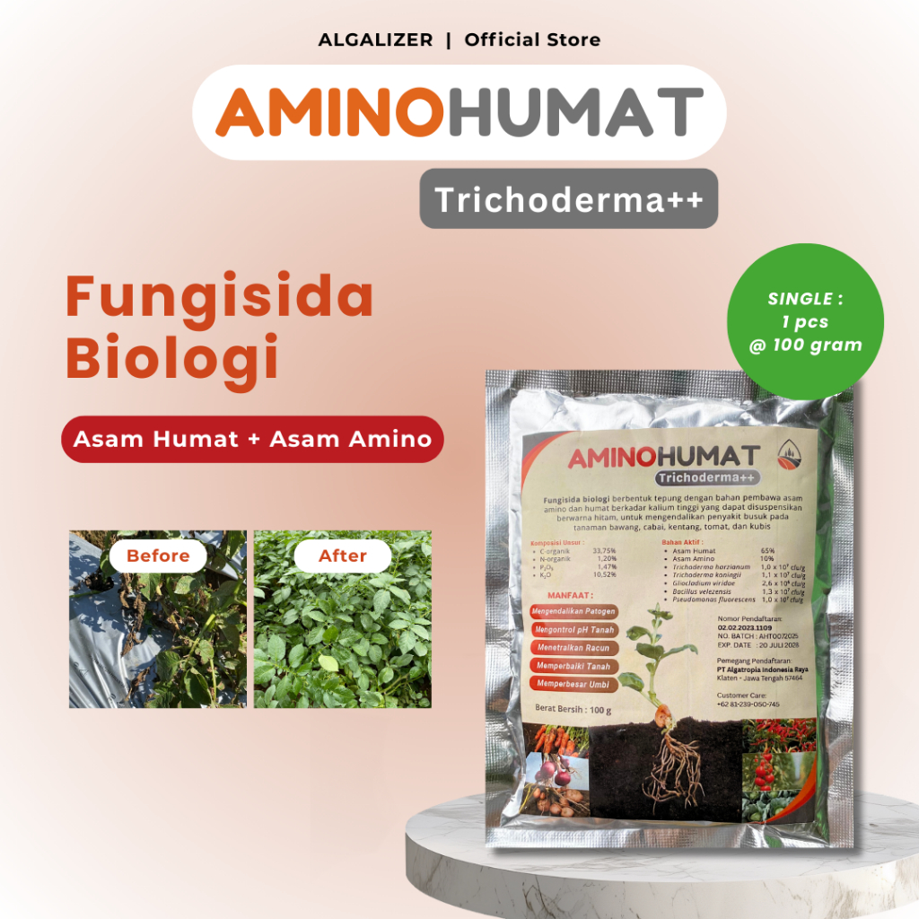 AMINOHUMAT Trichoderma++ Pembenah Tanah Organik – ALGALIZER Asam Humat, Amino, Alga