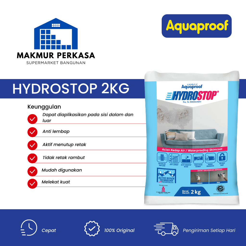 Hydrostop Aquaproof 2Kg - Semen Pelapis Anti Bocor