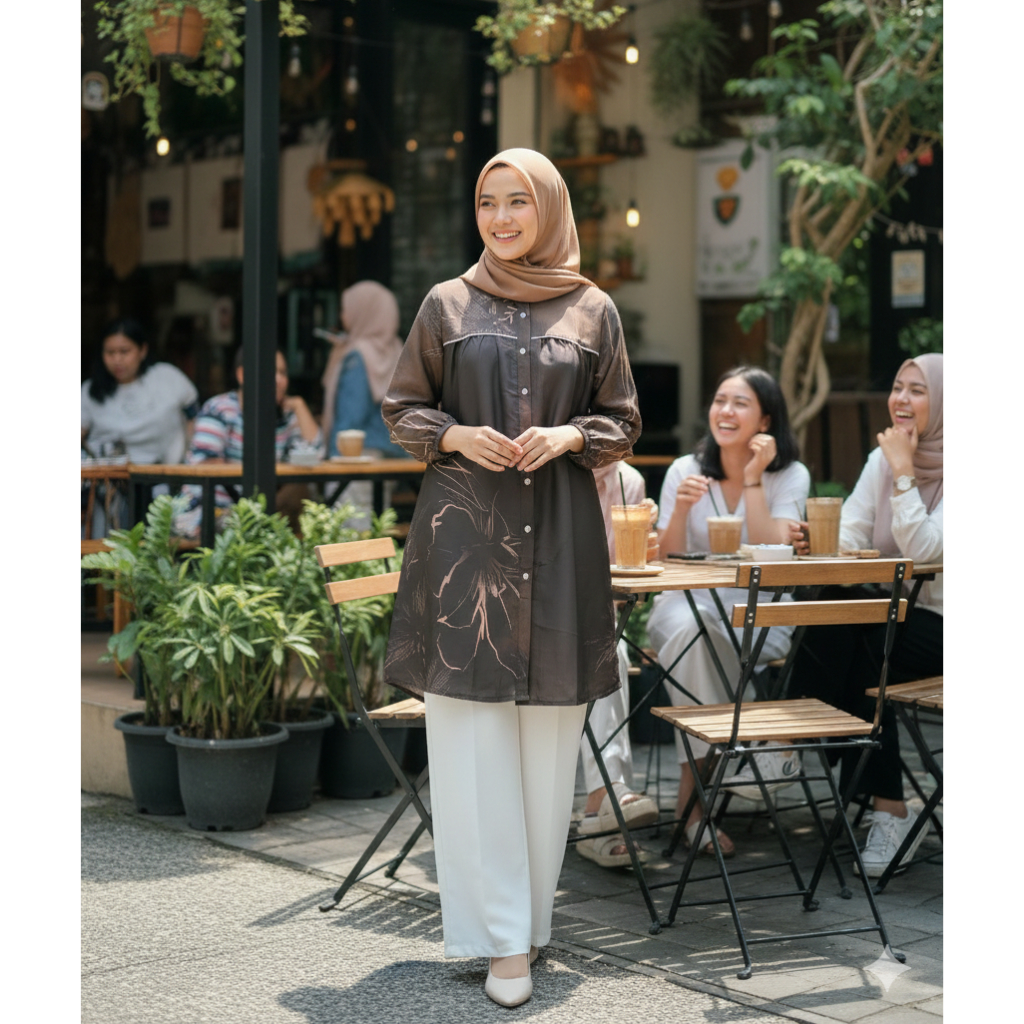 REAL PICT Kamari tunik silk silky premium motif terbaru Standar hingga Jumbo by Kamari