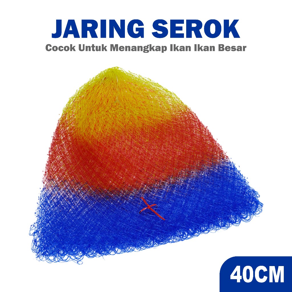 SENAR SENJA - Jaring Serokan Ikan  Warni Diameter 40cm Bahan Nilon Kuat Saringan Ikan Menangkap Ikan