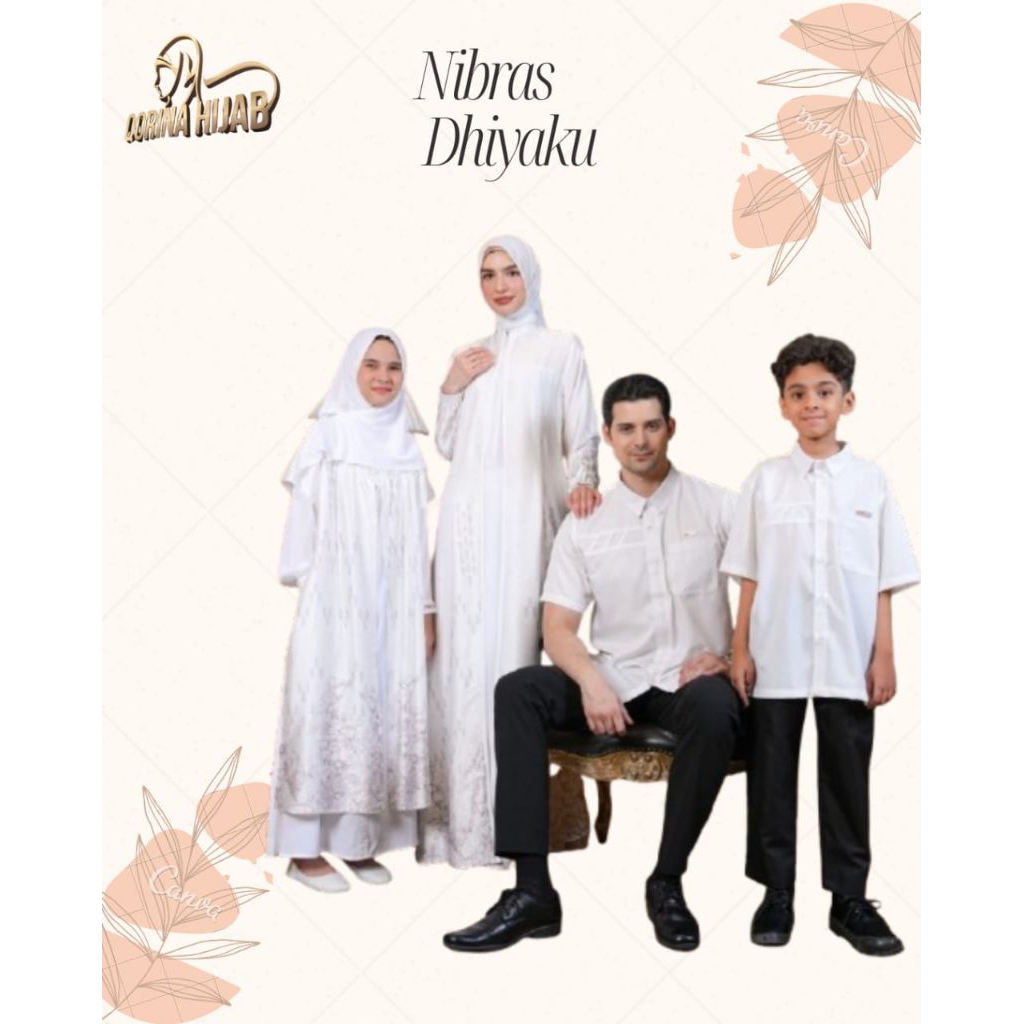 Sarimbit Nibrs Dhiyaku Broken white/Gamis Terbaru/Gamis Keluarga