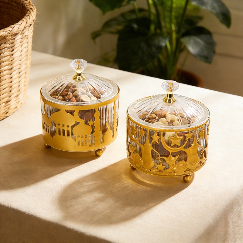 Wadah Sajian Kue Kering Lebaran Kristal Gold Premium Toples Hari Raya Idul Fitri Murah Terbaru