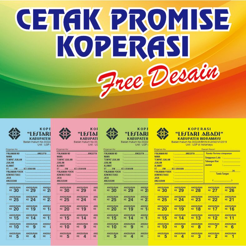 kertas angsuran Koperasi / Promise Koperasi / 1rim / Isi ( 500lembar )
